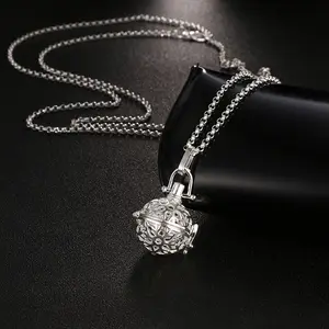 Fashion Pregnant Jewelry Snow Flake Essential Oil Chime Ball Bell Beads Necklace Pendant