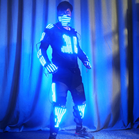 Costume de scène lumineux LED pour performance, tenue de danse pour boîte de nuit, club de danse, fête, en polyester, unisexe, adulte