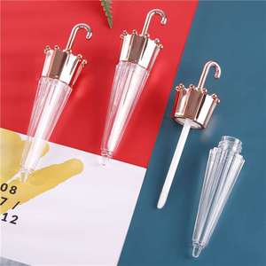 2020 nouveau design: le tube de brillant à lèvres vide mignon en forme de parapluie or rosé - Product Image 3