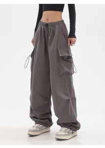 Nuovo arrivo stile Y2K da <span class=keywords><strong>donna</strong></span> Street Wear <span class=keywords><strong>pantaloni</strong></span> a vita con cordoncino basso <span class=keywords><strong>pantaloni</strong></span> larghi Cargo con paracadute <span class=keywords><strong>pantaloni</strong></span> Casual da <span class=keywords><strong>donna</strong></span> - Product Image 3