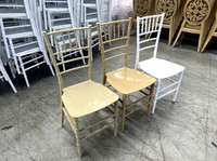 Chaises dorées/blanches/argentées/noires pour mariage, vente flash, chaise Chiavari en plastique pas chère