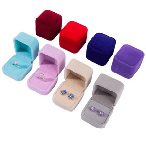 Jewelry Gift Box Square Rings Packaging Display Portable Travel Case Velvet Ring Box Ring Jewelry Box