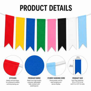 Drapeaux rectangulaires personnalisés avec logo, fanions en queue d'hirondelle pour événements extérieurs, cérémonies d'inauguration, fêtes, décoration de festivals - Product Image 3