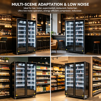 Réfrigérateur vitrine vertical commercial à porte vitrée à LED haute visibilité pour boissons et bières