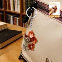 Porte-clés en acrylique « Protect Punch the Monkey », breloque de sac viral « Monkey Meme », accessoires amusants en gros sur le thème des mèmes d'Internet