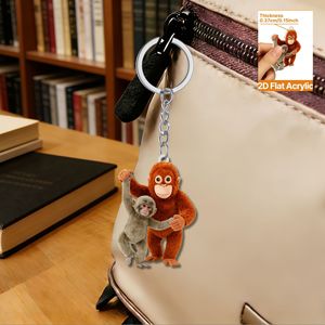 Porte-clés en acrylique « Protect Punch the Monkey », breloque de sac viral « Monkey Meme », accessoires amusants en gros sur le thème des mèmes d'<span class=keywords><strong>Internet</strong></span> - Product Image 2