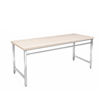 Table de boucher en acier inoxydable 1800 mm avec plan de travail en bois pour la préparation de pâte à boulangerie