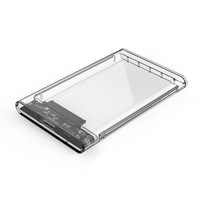 Caja Adaptadora para Disco Duro de 2.5 Pulgadas USB 3.0, Carcasa Transparente para SSD SATA con Interfaz Externa de Plástico