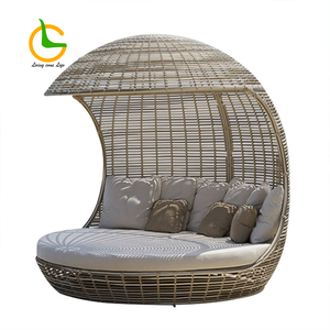 Lit de soleil Offre Spéciale auvent manuel ensemble de jardin extérieur lit de soleil adulte lits de jour meubles en rotin plage Cabana chaise longue - Product Image 6