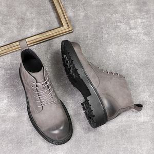 Zapatos de Cuero con Punta Puntiaguda y Caña Alta para Hombre, Nuevos Modelos 2025, Formales de Negocios, de Cuero Genuino, Estilo Brogue Británico, Tallados, para Boda, Novio, Oxford - Product Image 3