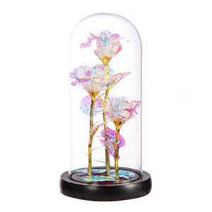 Rose artificielle de <span class=keywords><strong>la</strong></span> <span class=keywords><strong>Belle</strong></span> <span class=keywords><strong>et</strong></span> <span class=keywords><strong>la</strong></span> bête, 7/24K, fausses fleurs, plante sous dôme de verre, pour un cadeau, galaxie - Product Image 5