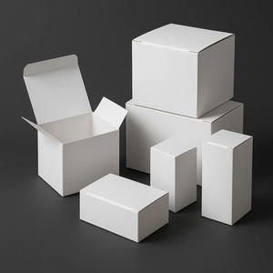 Caja blanca universal pequeña, caja de cartón blanca para venta al por mayor, caja cuadrada de cartón en blanco, caja de color con LOGO personalizado. - Product Image 4