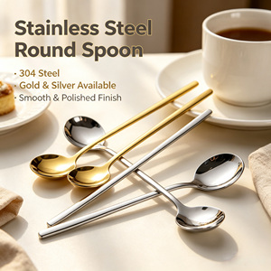 Modern 304 SS Gold <b>Small</b> Spoon Long Handle <b>Ice</b>/Coffee Spoon Durable Dishwasher Safe Household Mixing Utensil Gift Wholesale - Product Image 2