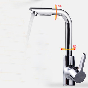 Grifo de Cocina Monomando Giratorio 360 Grados, Montaje en Encimera, Válvula Cerámica, 1.0-1.9 Galones/Minuto, Cuerpo de Cobre - Product Image 1