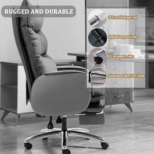 Gran oferta de Brasil y México, silla giratoria para Jefe, silla reclinable de cuero para masaje, silla de oficina para el almuerzo, características para computadora de negocios - Product Image 6