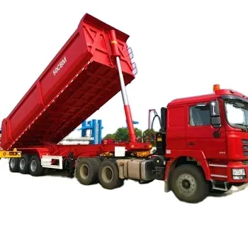 Высокое Качество Гидравлический 3-осевой Самосвал полуприцеп 70 тонн самосвал грузовик для продажи