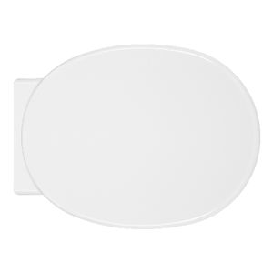 Asiento de Inodoro Alargado de 50 cm de Largo y 40 cm de Ancho, Plástico Blanco, Diseño Minimalista para Baño - Product Image 1