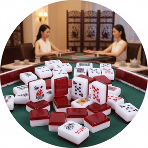 Póker Mahjong Personalizable, Marca <span class=keywords><strong>de</strong></span> Moda, Malasia, Singapur, <span class=keywords><strong>Rummy</strong></span>, 2/4 Colores, Estilo Mahjong, 54/128 Piezas - Product Image 1
