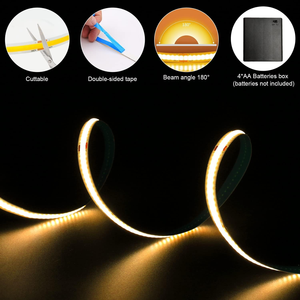 แถบไฟ LED COB LED 320ดวงความกว้าง12V 24V 10มม. ไฟเส้น LED ยืดหยุ่นสำหรับบ้านสำนักงานสินค้ามาใหม่ - Product Image 3