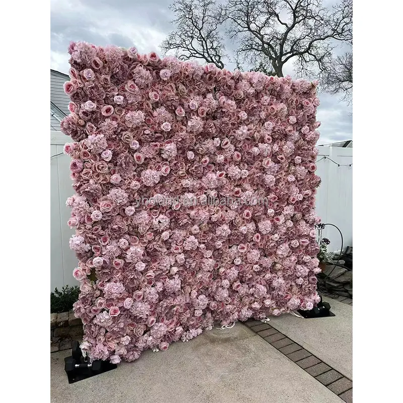 L-FWW Base de pano luxuosa de alta qualidade para paredes de paredes de flores de seda decoração de paredes de casamento flores artificiais