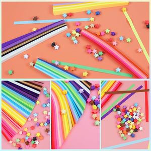 Berbagai warna dua sisi DIY seni tangan Origami bintang warna Solid bintang kertas untuk harapan Beruntung kerajinan kertas - Product Image 1