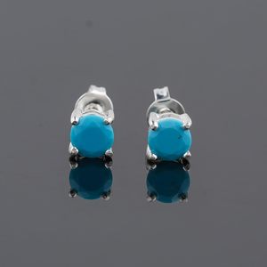 ต่างหูทรงกลมสีเทอร์ควอยซ์ ยาชี แบบหนีบ สำหรับผู้หญิง สวมใส่ได้ทุกวัน - Product Image 3