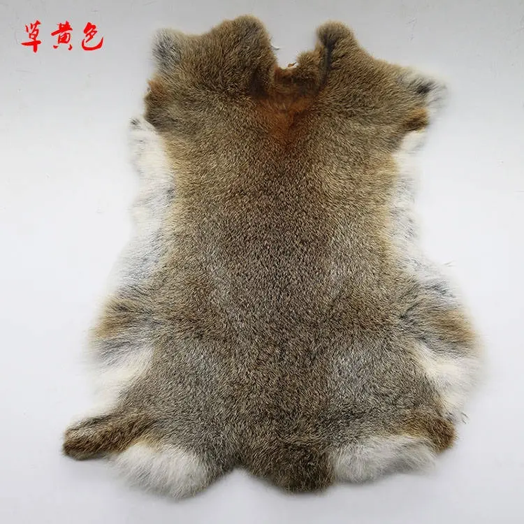 זול מפעל אמיתי rabbitskin פרווה עור צלחת צ 'ינצ' ילה טבעי חום ארנב פרוות פרווה למכירה
