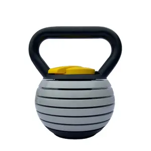 Custom Logo Black Fitness Handle Competition Weight Kettle-bell In Weight Lifting 40lbs Adjustable Kettlebell With Baking Plate