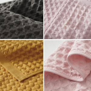 Pure Cotton Woven Waffle-style <b>Bath</b> <b>Towel</b> Three-piece <b>Set</b> Quick-drying Skin-friendly Gift Home Use Rectangle - Product Image 5