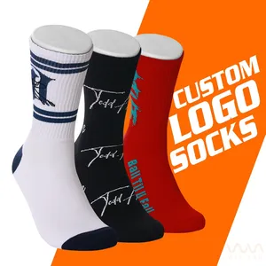 Fabriqué sur mesure avec votre propre motif Chaussettes avec logo personnalisé Chaussettes pour hommes Chaussettes en coton à rayures personnalisées