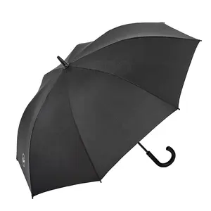 Men's Black 27inch Outdoor Windproof Straight Umbrella with Rubber Washer Head