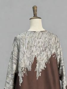 ムスリムカーディガンアバヤ、花柄ジャカードタフタ生地、イスラム教徒の服装、控えめなサウジアラビアとドバイのアバヤ、パネルデザイン - Product Image 4