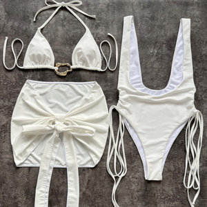 ชุดว่ายน้ำบูติก3ชิ้นสำหรับเด็กผู้หญิงเสื้อผ้าชายหาดฤดูร้อน YY6367ออกแบบได้ตามต้องการ - Product Image 4