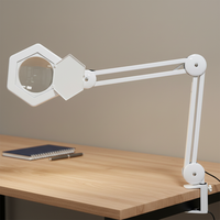 Loupe de bureau électrique moderne en aluminium 5D avec lampe de table flexible à commande USB pour la beauté