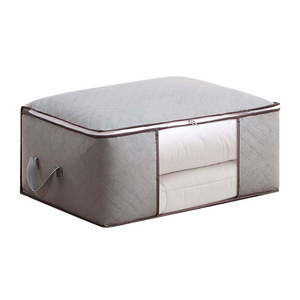 Clothing Organizer <b>Storage</b> Bag 60x40x35cm Gray Foldable With Zipper For Moving And Home Use - Product Image 5
