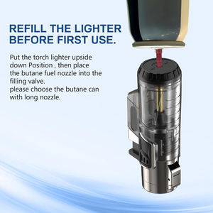 Briquets au butane torche à cigares 4 jets de haute qualité, briquet torche de soudage au butane à pistolet à flamme forte pour le camping - Product Image 2