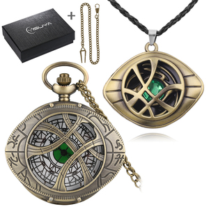 ของขวัญโบราณชุดกล่องนาฬิกาควอตซ์ Steampunk reloj <span class=keywords><strong>DR</strong></span> แปลก agamotto จี้ตาสร้อยคอนาฬิกากระเป๋าสำหรับผู้ชาย - Product Image 6