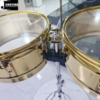 Jingying Factory High-end Professional 13-14 Inch Timbale Percussion Set with Electroplating Process Drum Kit Parts&Accessories