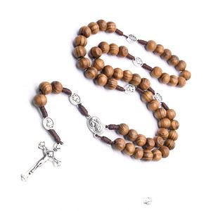 ลูกประคำไม้เมคร์ต ขนาด 8 มม. ลูกปัดคาทอลิก เครื่องประดับนักบุญพระแม่มารี ของขวัญคริสต์มาส ของขวัญอีสเตอร์ ลูกประคำสำหรับสวดมนต์ในโบสถ์ ขายส่ง - Product Image 6