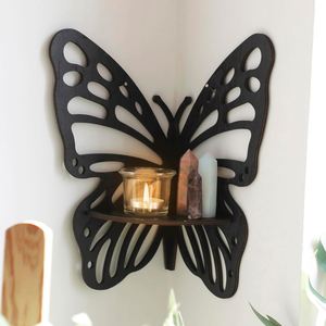 Wholesale Wooden Butterfly <b>Floating</b> <b>Shelves</b> for <b>Wall</b> Corner Shelf for Crystals and Stone Boho Home Decor Aesthetic Witchy Gift - Product Image 4