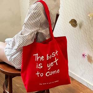 Bolso de Mano de Lona de Algodón con Asa de Cuerda Ecológica y Logotipo Personalizado, Reutilizable con Impresión de Letras - Product Image 3