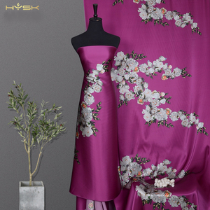 100 Tinh Khiết Lụa Satin Nữ Công Tước Charmeuse Vải Tự Nhiên Hoa Đồng Cỏ In Mô Hình Áo Áo Chất Liệu May - Product Image 1