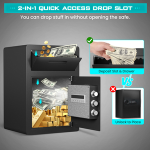 Hot bán chống cháy thép an toàn tiền gửi hộp tiền và tiền mặt lưu ký đồng xu hộp với thả khe cắm cho lưu trữ - Product Image 2