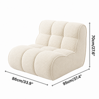 Canapé d'angle inclinable capitonné en tissu chenille, monoplace, sans structure, compressé sous vide, pour appartement, hôtel et villa