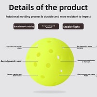 Approuvé, 40 trous, nouveau style, en plastique, pour l'extérieur et l'intérieur, pickleball professionnel pour adultes, moulage par rotation, divertissement personnalisé