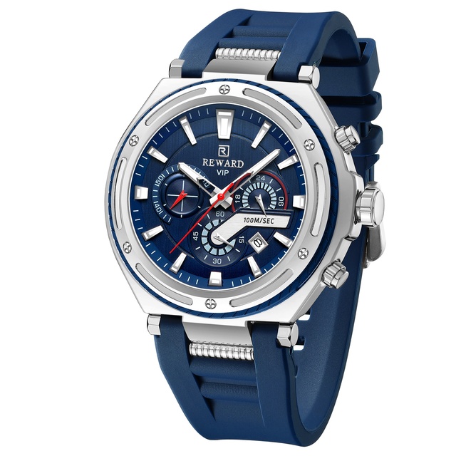 REWARD Luxury Watch Men Wholesale Flexible Silicone Watch Band Custom logo Chronograph 48mm Big case Fashion Quartz Watch