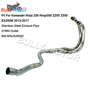 Para <span class=keywords><strong>Kawasaki</strong></span> NINJA250 NINJA300 <span class=keywords><strong>Z250</strong></span> Z300 EX250M tubo de escape 2013 2014 <span class=keywords><strong>2015</strong></span> 2016 2017 Moto bicicleta sistema de escape Racing - Product Image 3
