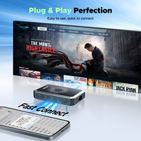 Adaptador Inalámbrico LAMTTO 4 en 1 para CarPlay y Android Auto, para Transmitir Netflix/YouTube/TikTok, Pantalla Dividida, Salida HD 4K