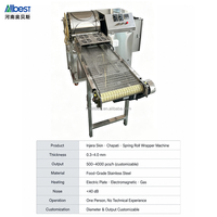 Machine automatique de fabrication de feuilles de samosas et de wrappers de lumpia, 500-4000 pièces par heure, épaisseur 0,3 mm-4 mm, chauffage au gaz/électrique, usage commercial