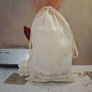 Custom Logo Printed Cotton Linen for Shoe <b>Clothes</b> Hat <b>Storage</b> High End Drawstring Cotton Dust Pouch - Product Image 1